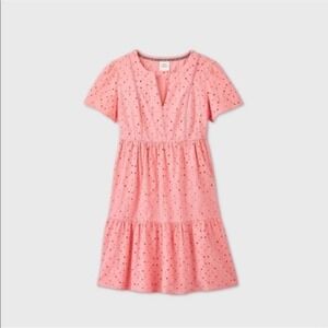 KNOX Rose Women's Pink peach Eyelet Baby Doll‎ Dress Size S NWT Summer melon